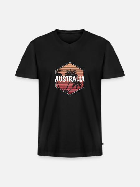 Australia Beach Vacation Souvenir - Men's Premium Organic T-shirt with V-neck - black