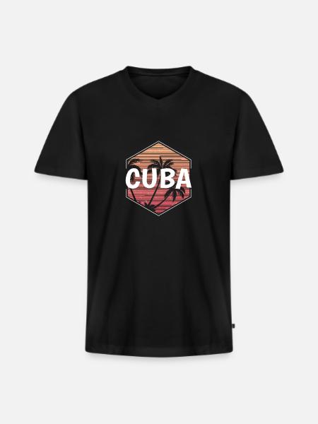 Cuba Beach Vacation Souvenir - Men's Premium Organic T-shirt with V-neck - black