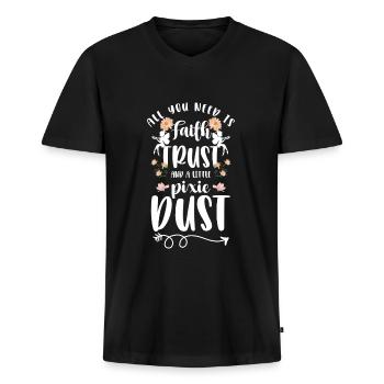 Fantasie Mädchen Magisch Prinzessin - Männer Premium Bio T-Shirt mit V-Ausschnitt - Schwarz - Vorne - Nico (187cm)