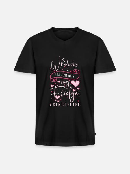 Single Party Humor - Men's Premium Organic T-shirt with V-neck - black