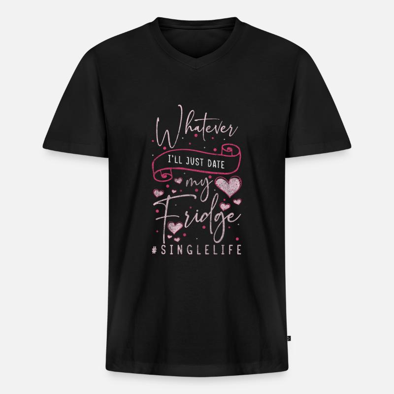 Relation Rencontres Amour Pick-up - T-shirt encolure en V Premium bio Homme - noir
