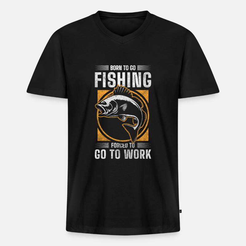 Fischen See Trip Turnier - Männer Premium Bio T-Shirt mit V-Ausschnitt - Schwarz