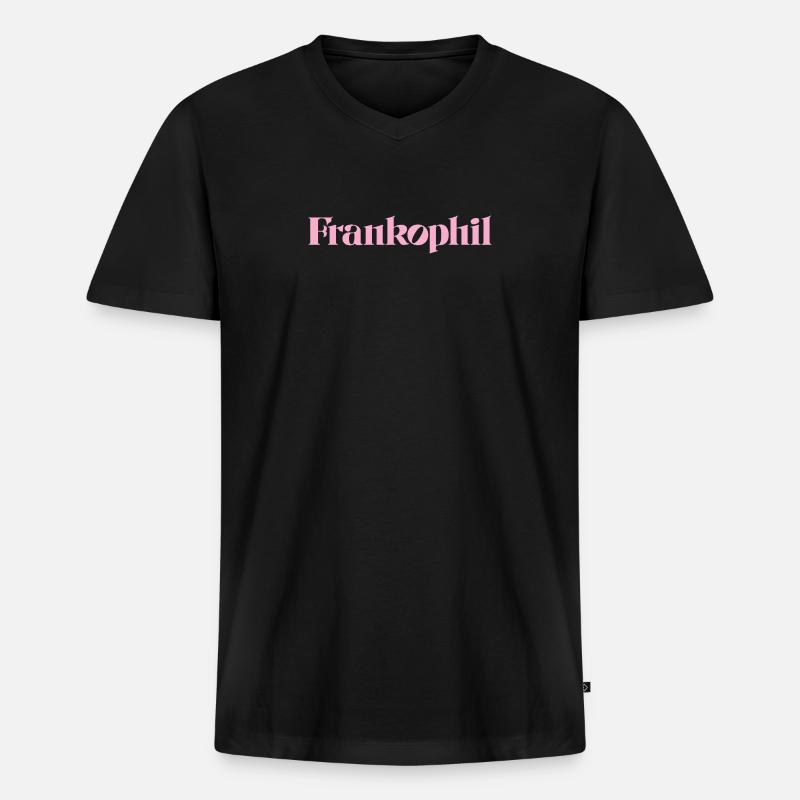 Frankophil Frankreich - Männer Premium Bio T-Shirt mit V-Ausschnitt - Schwarz
