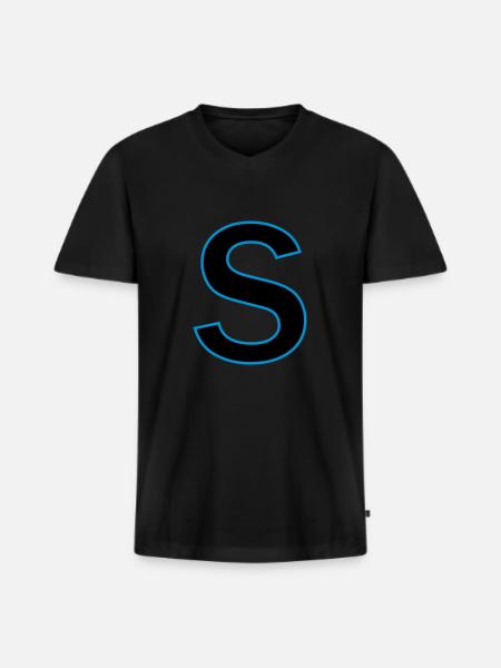 letter s vector - Men's Premium Organic T-shirt with V-neck - black