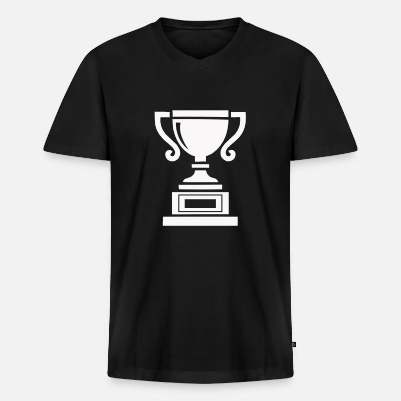 pokal - Männer Premium Bio T-Shirt mit V-Ausschnitt - Schwarz