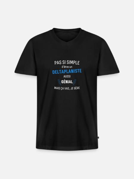 Awesome Deltaplanist - Men's Premium Organic T-shirt with V-neck - black