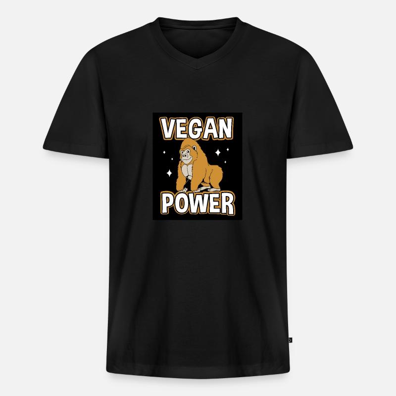 Gorilla - Männer Premium Bio T-Shirt mit V-Ausschnitt - Schwarz