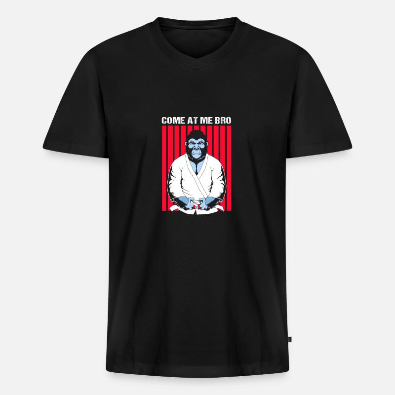 Gorilla - Männer Premium Bio T-Shirt mit V-Ausschnitt - Schwarz