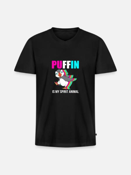 Papageientaucher Puffin - Men's Premium Organic T-shirt with V-neck - black