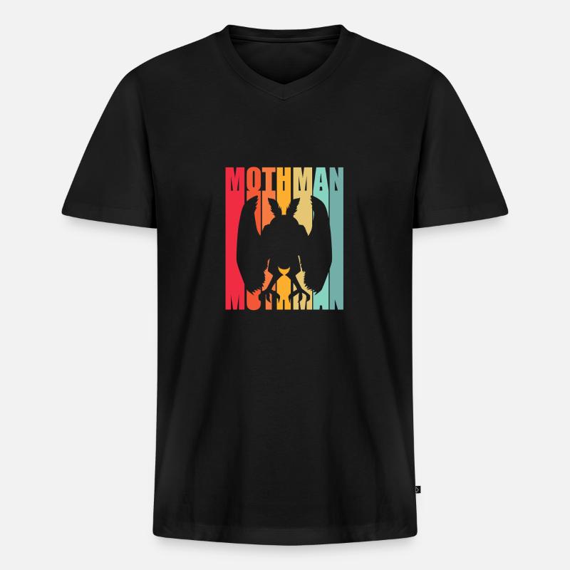 Mottenmann - Männer Premium Bio T-Shirt mit V-Ausschnitt - Schwarz