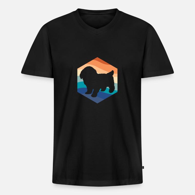 Shih Tzu - Männer Premium Bio T-Shirt mit V-Ausschnitt - Schwarz