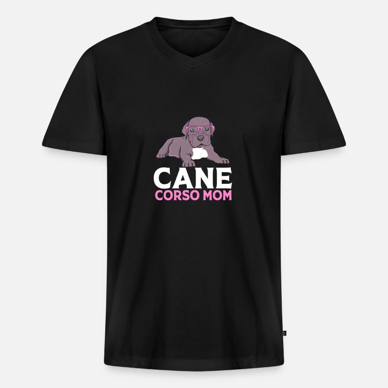 Cane Corso - Männer Premium Bio T-Shirt mit V-Ausschnitt - Schwarz
