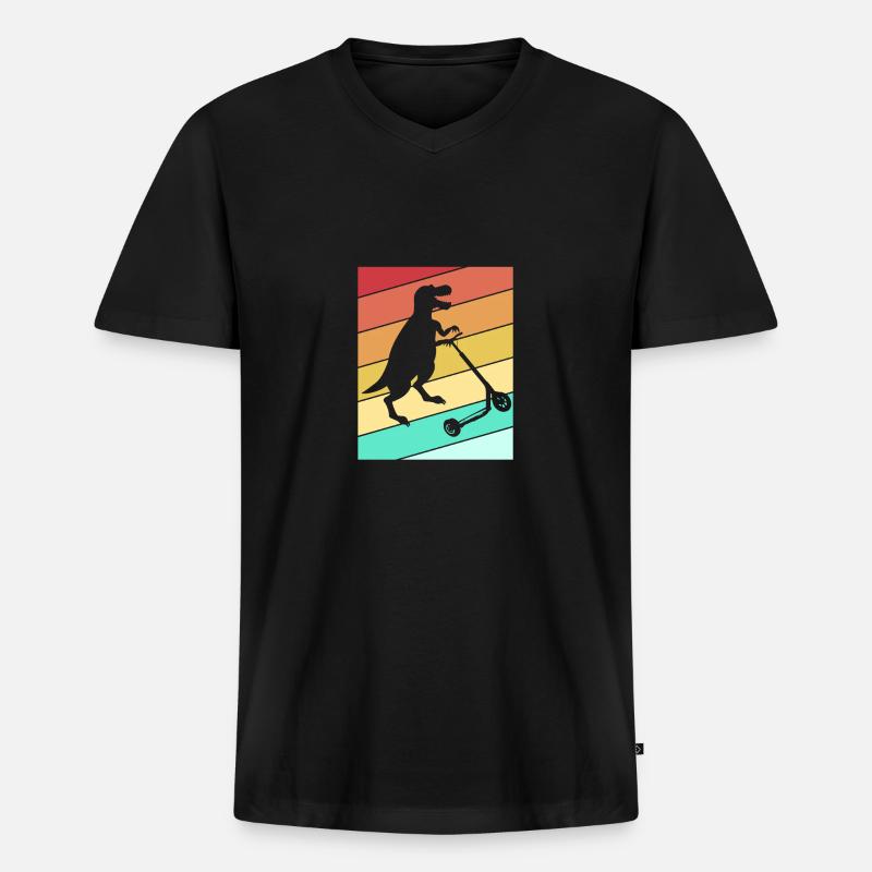 Scooter Roller - Männer Premium Bio T-Shirt mit V-Ausschnitt - Schwarz