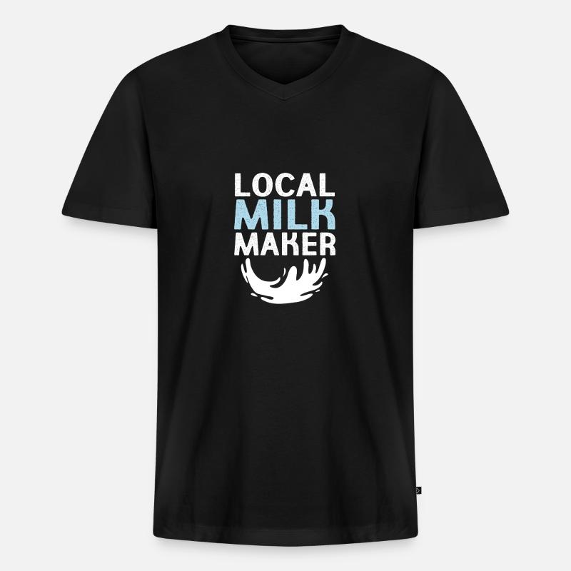 Crunchy Mama - Männer Premium Bio T-Shirt mit V-Ausschnitt - Schwarz