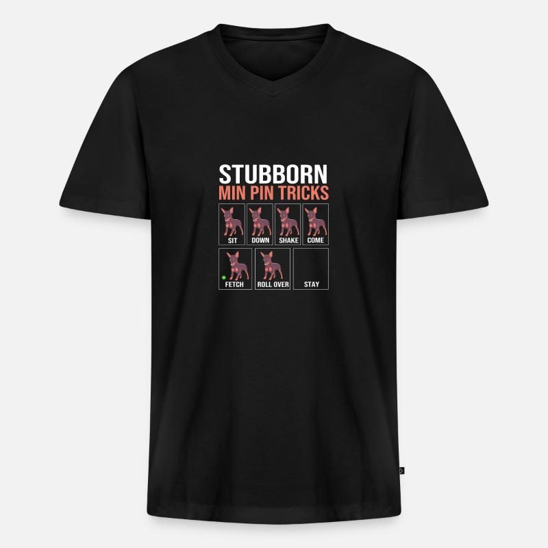 Zwergpinscher - Männer Premium Bio T-Shirt mit V-Ausschnitt - Schwarz