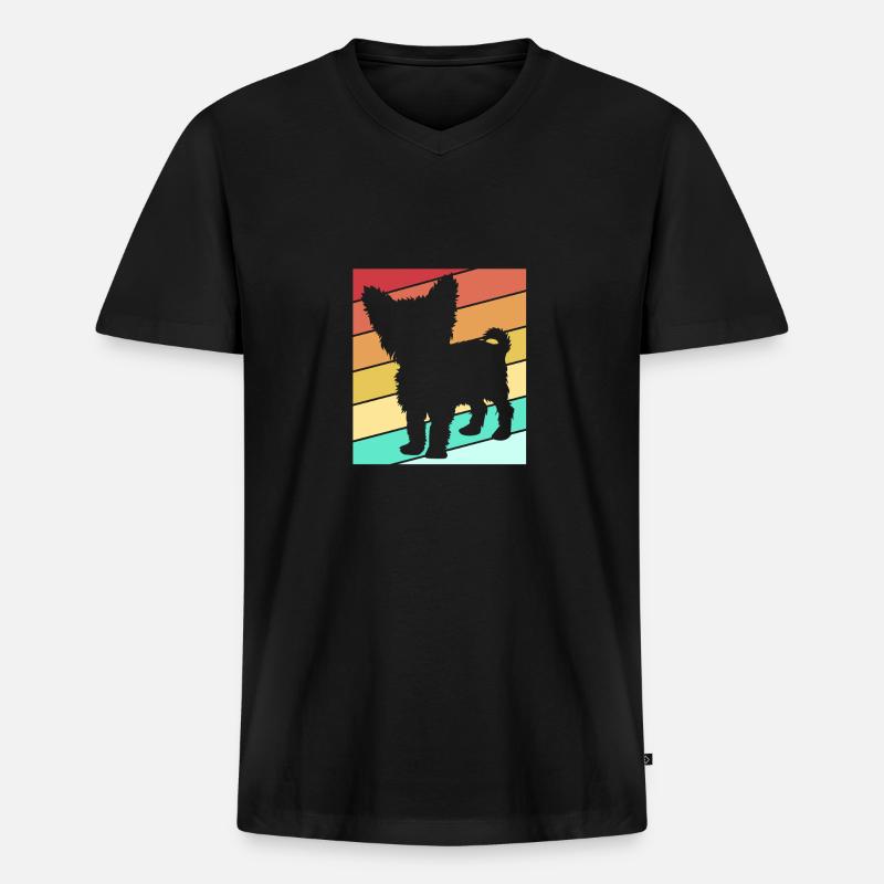 Yorkshire Terrier - Männer Premium Bio T-Shirt mit V-Ausschnitt - Schwarz