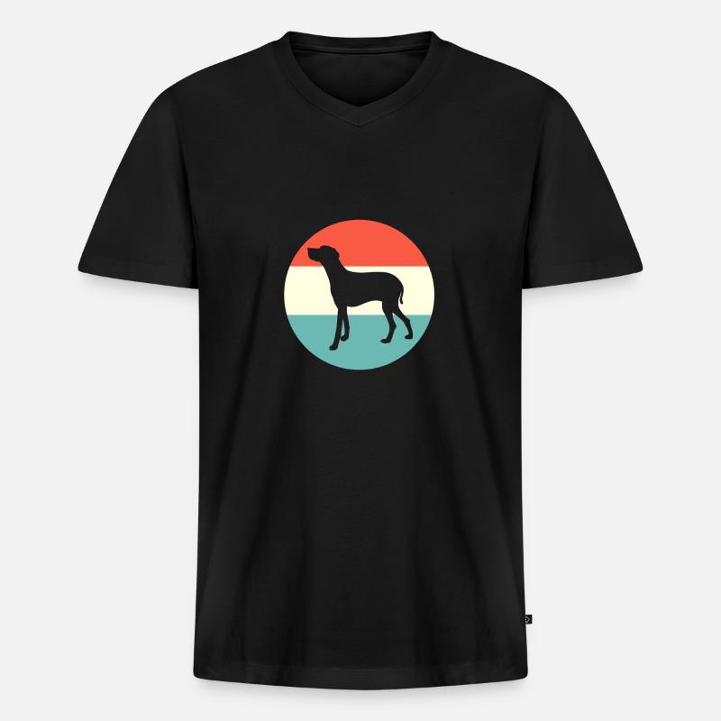 Weimaraner - Männer Premium Bio T-Shirt mit V-Ausschnitt - Schwarz