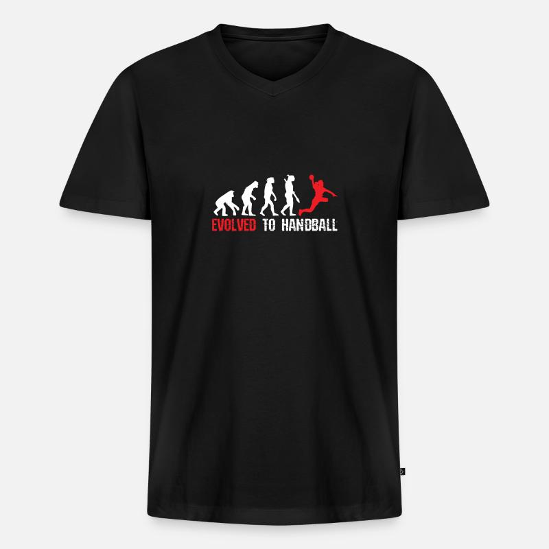 Developed for handball evolution - Men's Premium Organic T-shirt with V-neck - black
