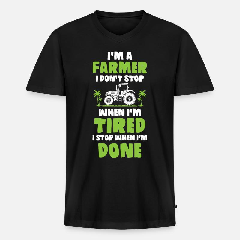Farrner - Männer Premium Bio T-Shirt mit V-Ausschnitt - Schwarz