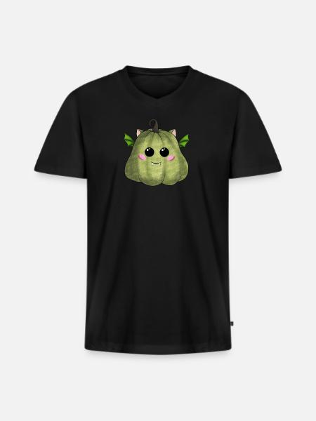 Halloween pumpkin green - Men's Premium Organic T-shirt with V-neck - black