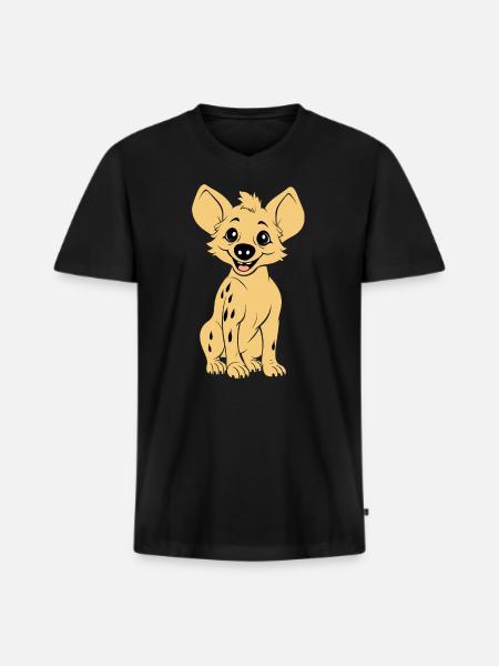 hyène - T-shirt encolure en V Premium bio Homme - noir