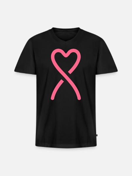 Breast Cancer Awareness - Men's Premium Organic T-shirt with V-neck - black