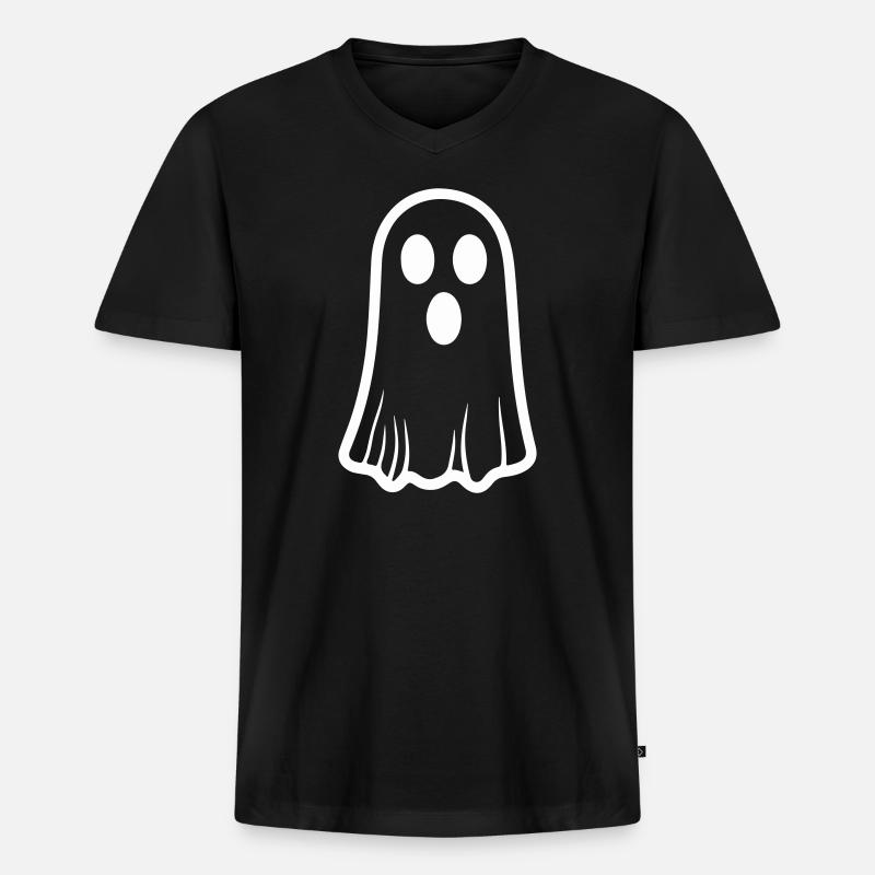 Ghost - Männer Premium Bio T-Shirt mit V-Ausschnitt - Schwarz
