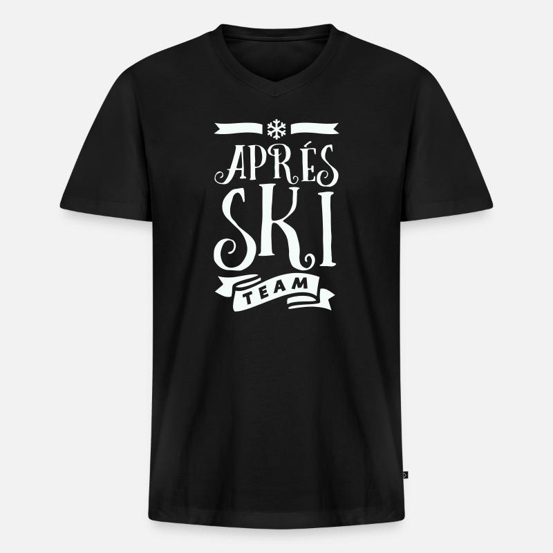 Après Ski Team  - Männer Premium Bio T-Shirt mit V-Ausschnitt - Schwarz
