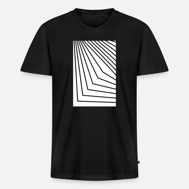 Angular Concentric Lines - Men's Premium Organic T-shirt with V-neck - black