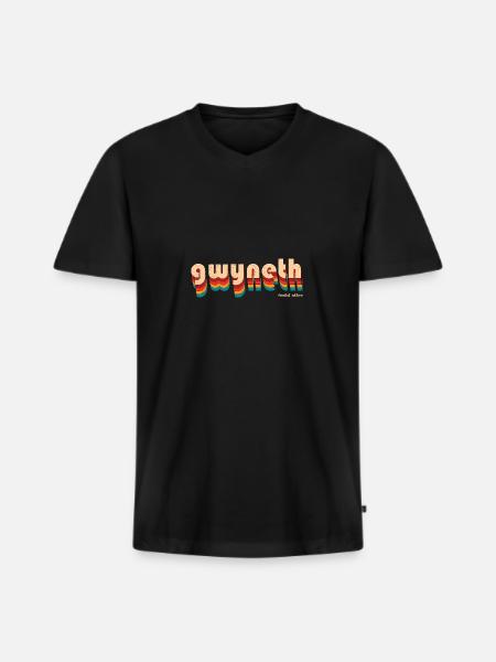 Retro Gwyneth Name - Men's Premium Organic T-shirt with V-neck - black