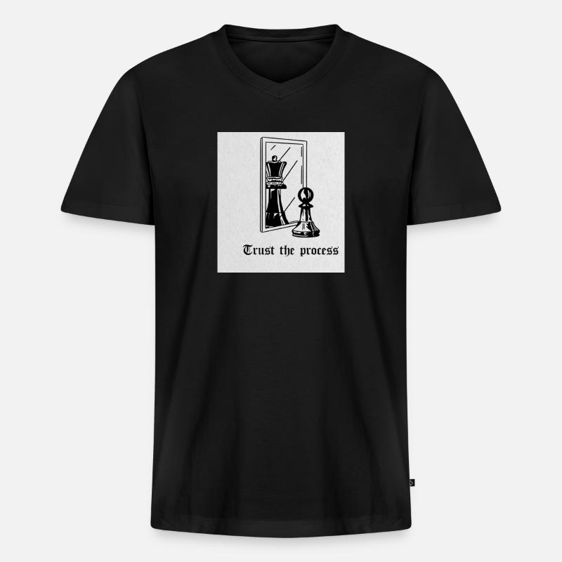 Trust the process - Männer Premium Bio T-Shirt mit V-Ausschnitt - Schwarz