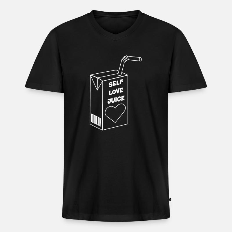 Selbst Liebe Saft - Männer Premium Bio T-Shirt mit V-Ausschnitt - Schwarz