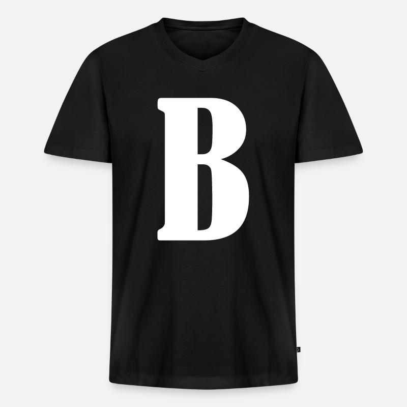 B - Männer Premium Bio T-Shirt mit V-Ausschnitt - Schwarz