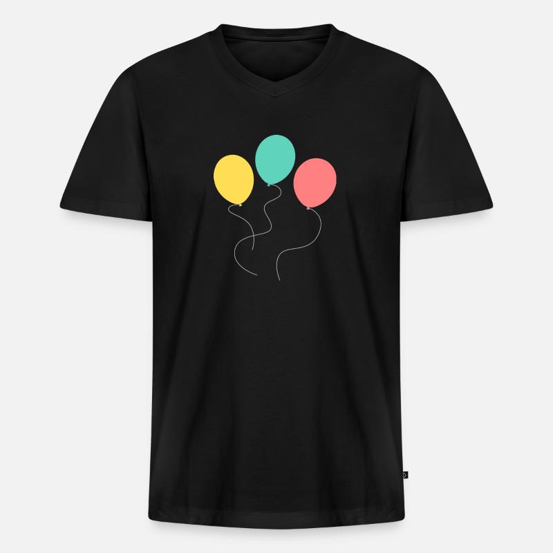 Luftballons - Männer Premium Bio T-Shirt mit V-Ausschnitt - Schwarz