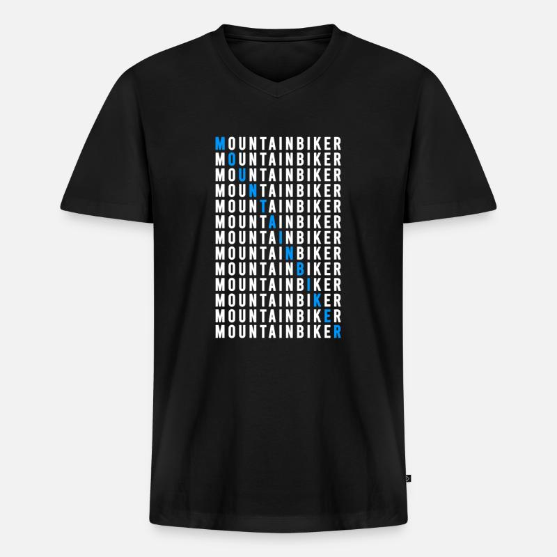 Mountainbiker - Männer Premium Bio T-Shirt mit V-Ausschnitt - Schwarz