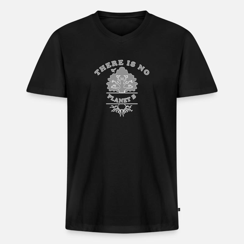 There is no Planet B - Männer Premium Bio T-Shirt mit V-Ausschnitt - Schwarz