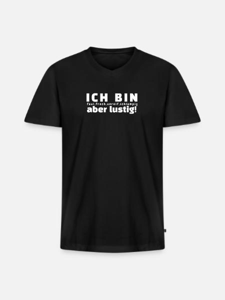 Bitte Design hochladen - Männer Premium Bio T-Shirt mit V-Ausschnitt - Schwarz