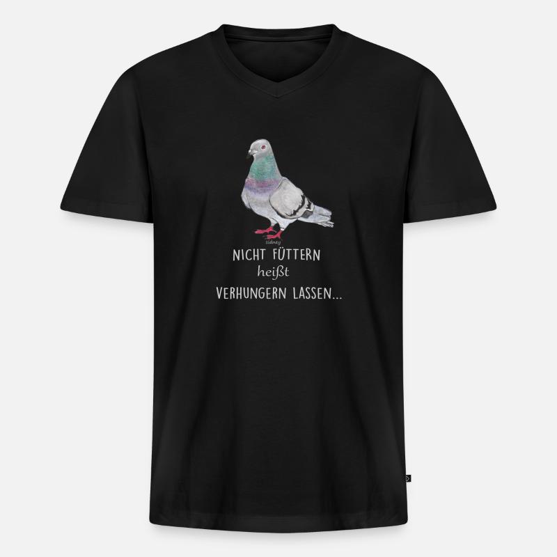 Wester Stadttaube - Männer Premium Bio T-Shirt mit V-Ausschnitt - Schwarz