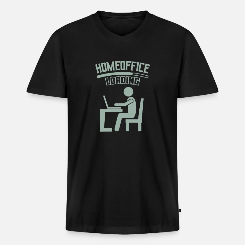 Arbeit Büro Homeoffice Loading - Männer Premium Bio T-Shirt mit V-Ausschnitt - Schwarz