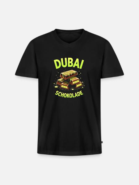 Dubai Chocolate - Chocolate Meme - Men's Premium Organic T-shirt with V-neck - black