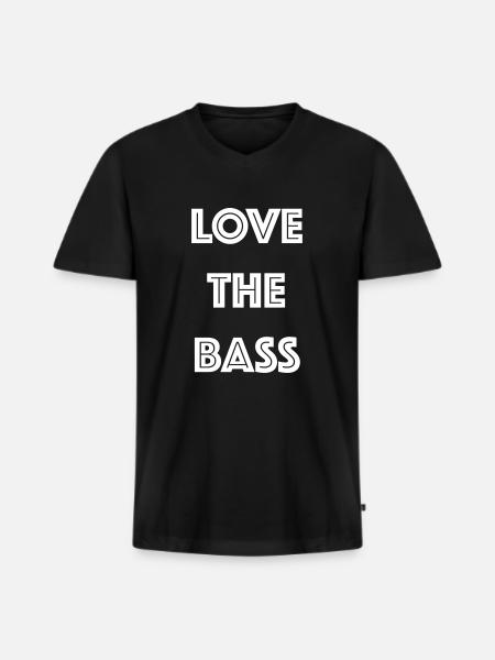 Aime la basse - T-shirt encolure en V Premium bio Homme - noir