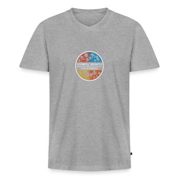 Venice Beach Californie Souvenir de vacances élégant - T-shirt encolure en V Premium bio Homme - gris chiné - Devant