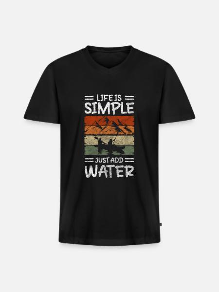 Rowing Machine Paddle Competition Strength - Men's Premium Organic T-shirt with V-neck - black