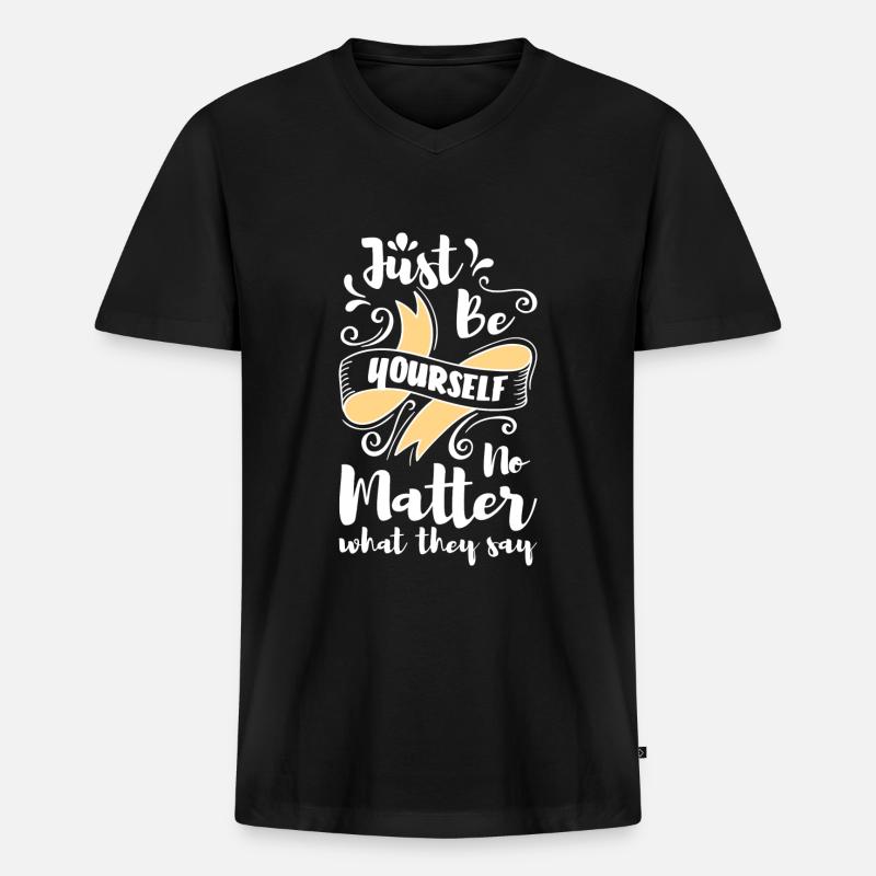 Anders Stolz Style - Männer Premium Bio T-Shirt mit V-Ausschnitt - Schwarz