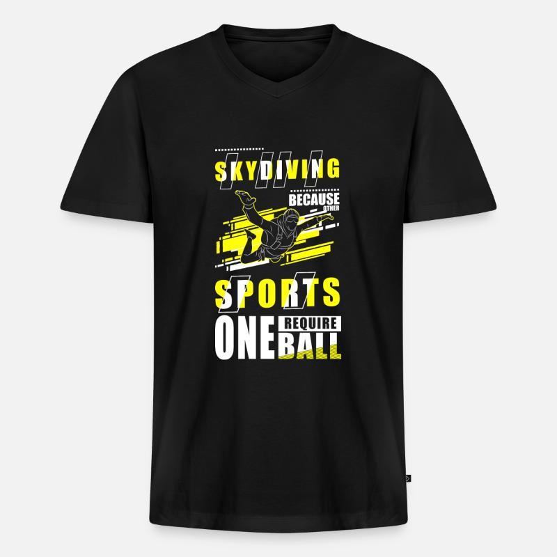 Fallschirm Adrenalin Gleitschirm - Männer Premium Bio T-Shirt mit V-Ausschnitt - Schwarz