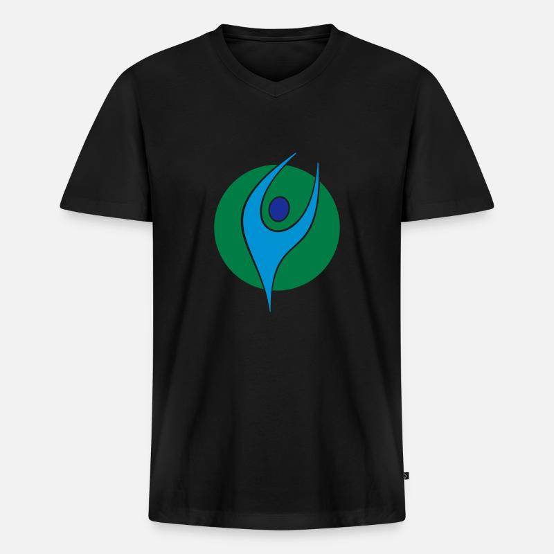 Physio 5 Logo - Männer Premium Bio T-Shirt mit V-Ausschnitt - Schwarz