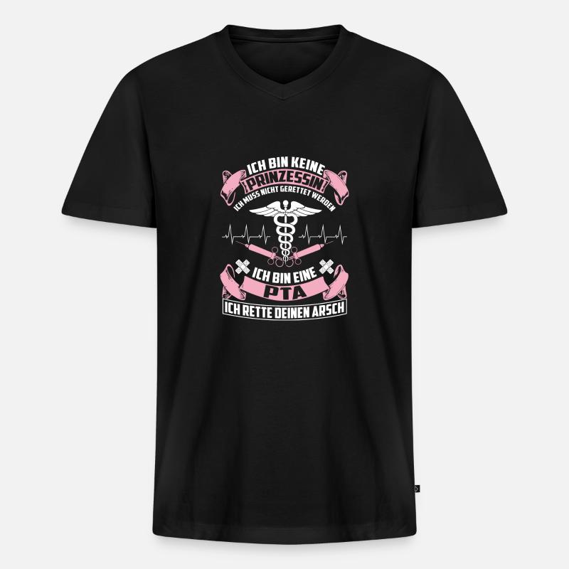 PTA - pharmaceutical technical assistant - Men's Premium Organic T-shirt with V-neck - black