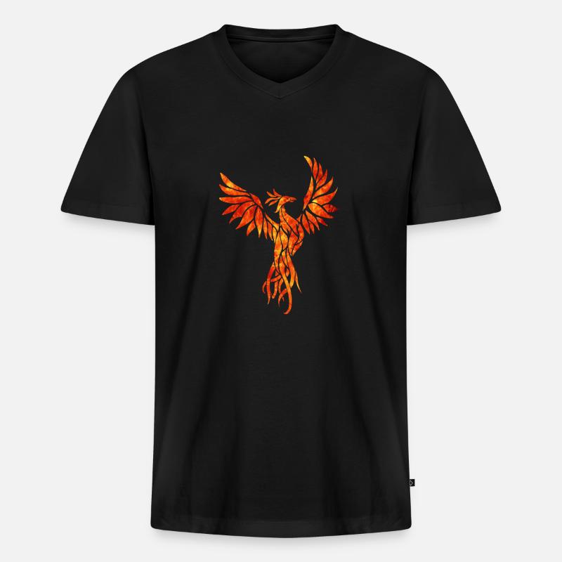 Feuer phoenix - Männer Premium Bio T-Shirt mit V-Ausschnitt - Schwarz
