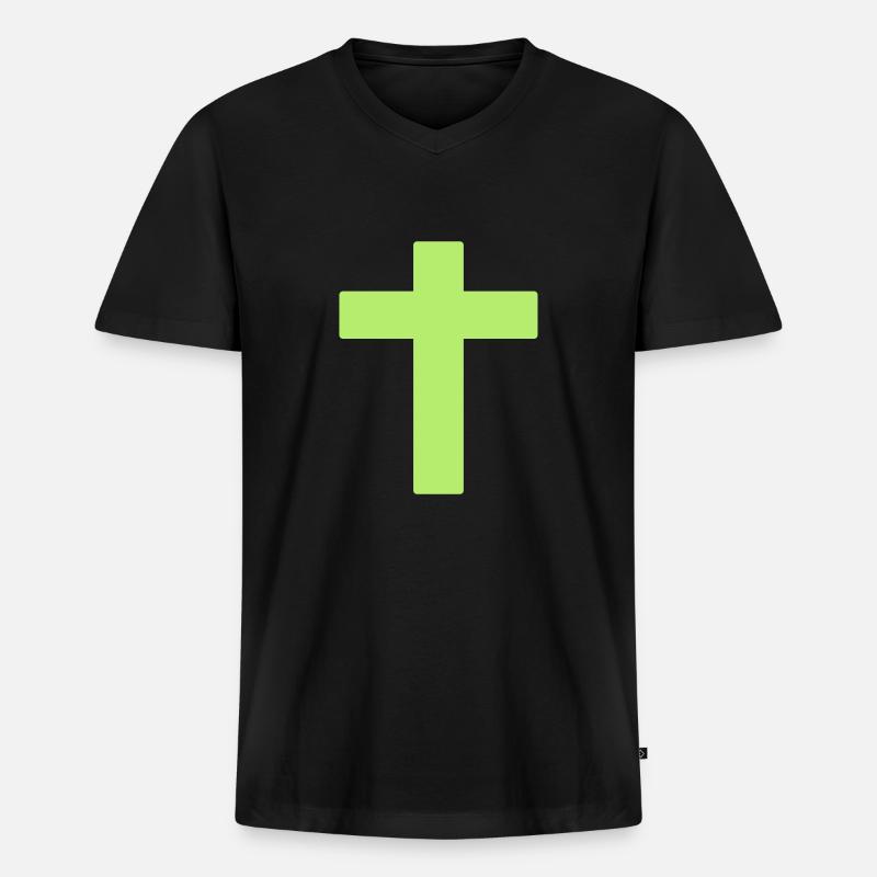 cross - Männer Premium Bio T-Shirt mit V-Ausschnitt - Schwarz