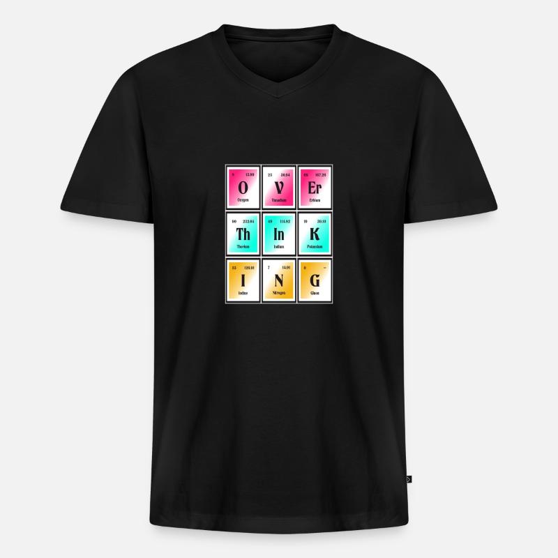 Überdenken | Periodensystem der Elemente - Männer Premium Bio T-Shirt mit V-Ausschnitt - Schwarz
